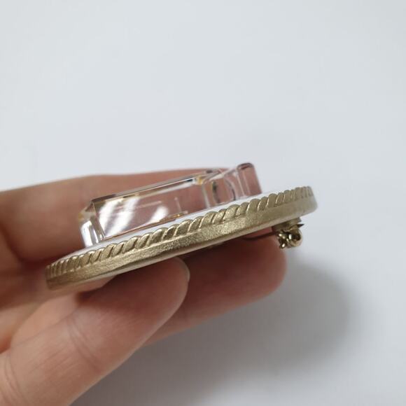 Chanel Ladies First Perfume Bottle Gold Black Clear Brooch - Picture 5 of 7